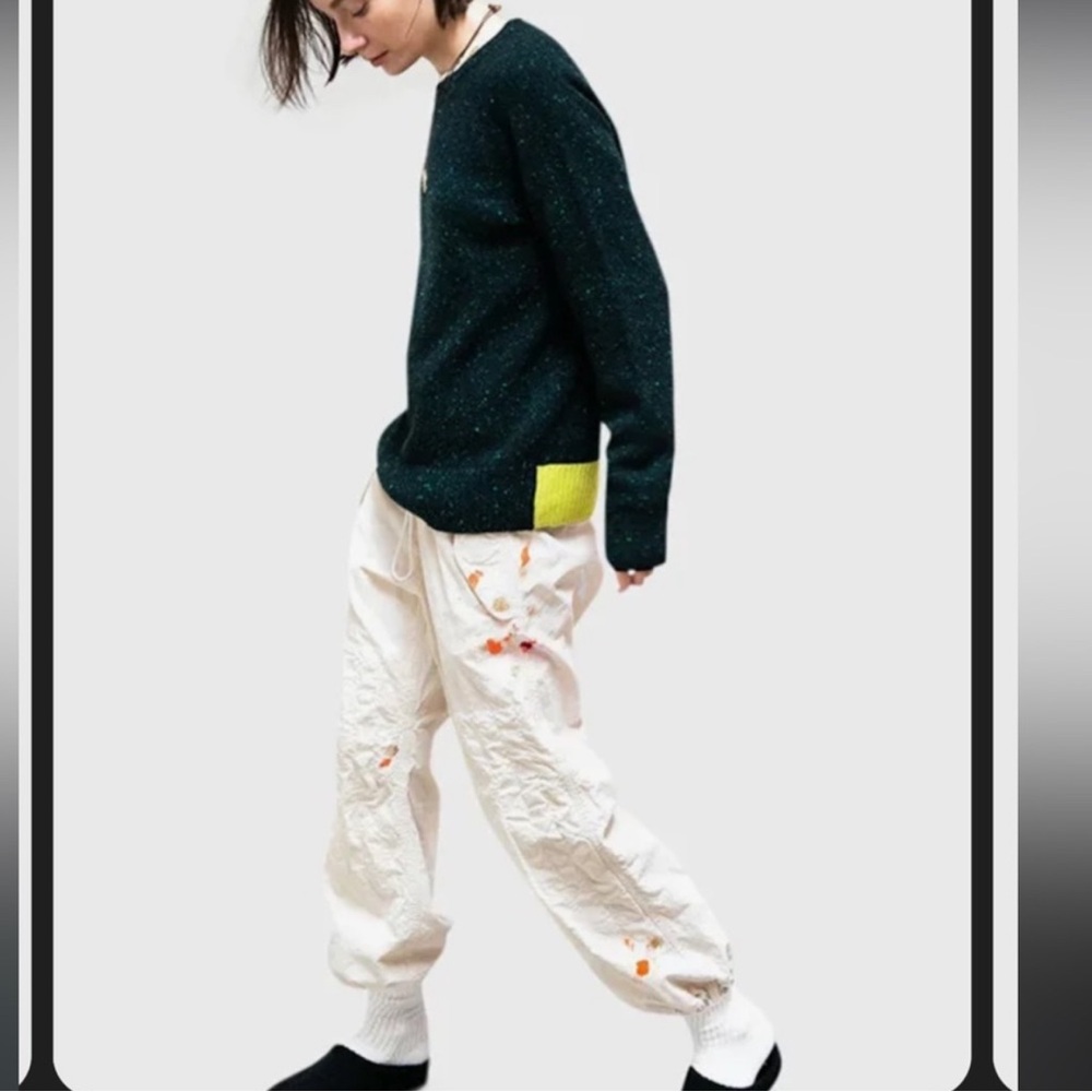 FREE CITY FLAP/SNAP PANT RTU TARP Unisex Xs NWOT paint splattered $650 rare